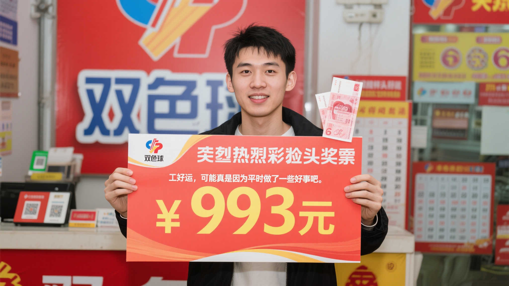 90后青年6元中双色球693万 热心公益获上天眷顾